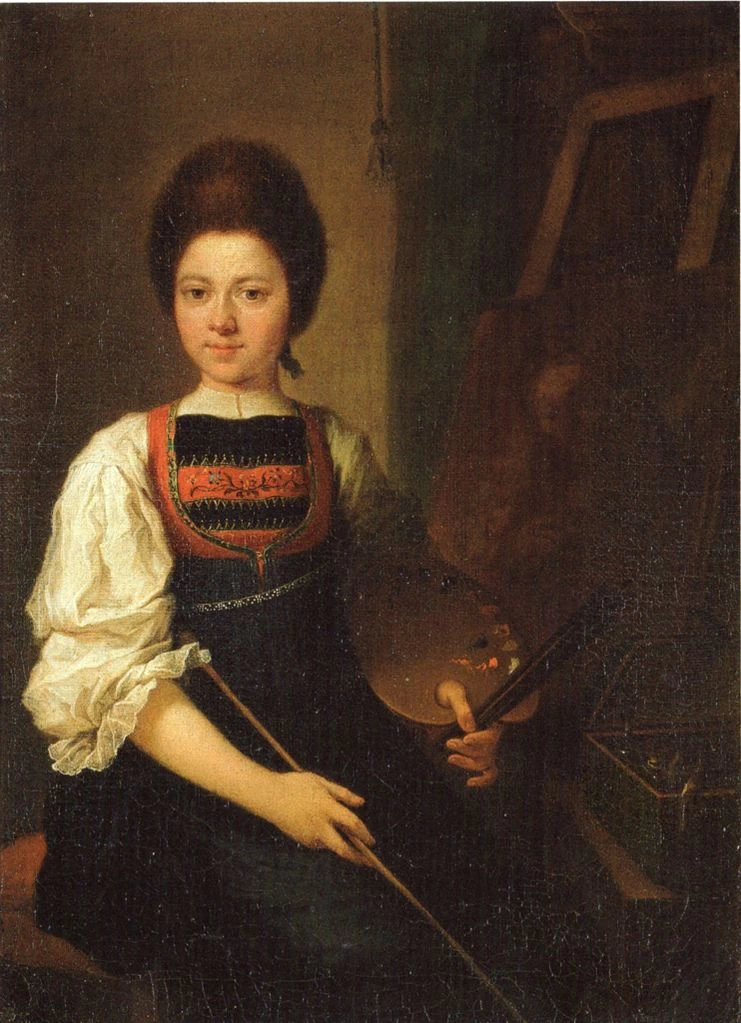Angelika Kauffmann - Autoritratto nel costume tradizionale della foresta di Bregenz, Galleria degli Uffizi, Firenze